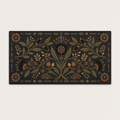 Heritage Black Botanical 4 x 8 inch diatomite countertop mat, 90-degree top product view