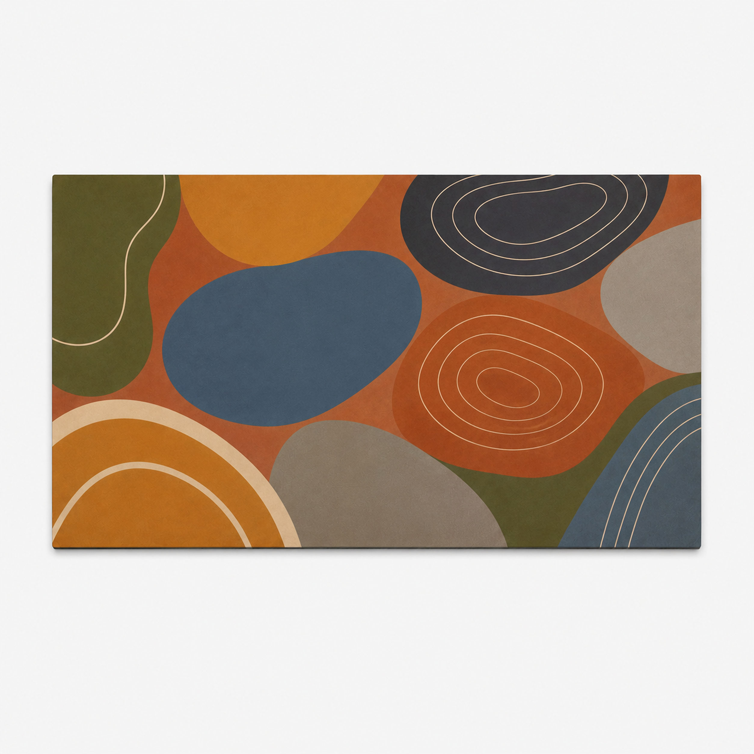 Modern Pebble 4 x 8 inch diatomite countertop mat, 90-degree top product view