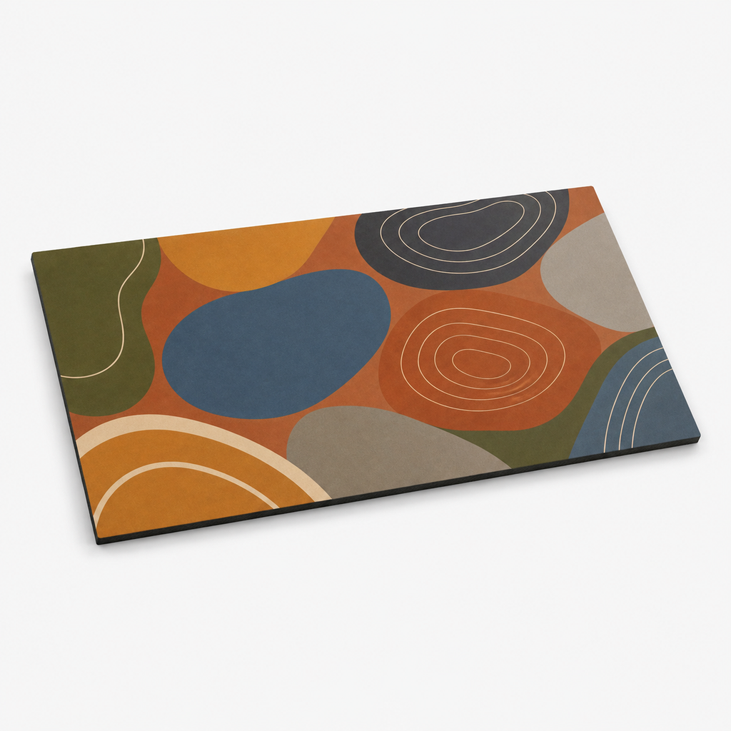 Modern Pebble 4 x 8 inch diatomite countertop mat, surface detail view