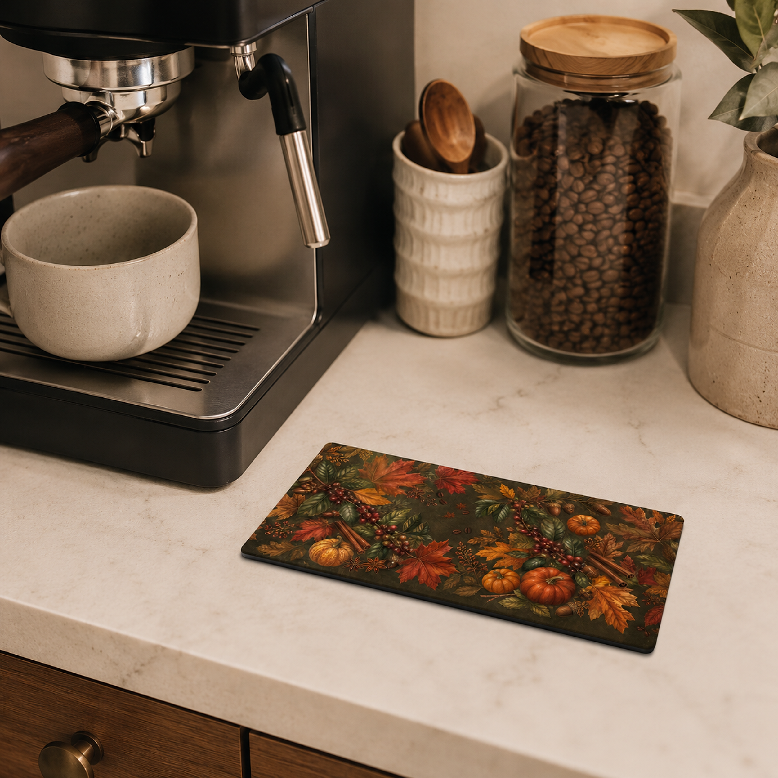 Harvest Garden 4 x 8 inch diatomite countertop mat, product effect view